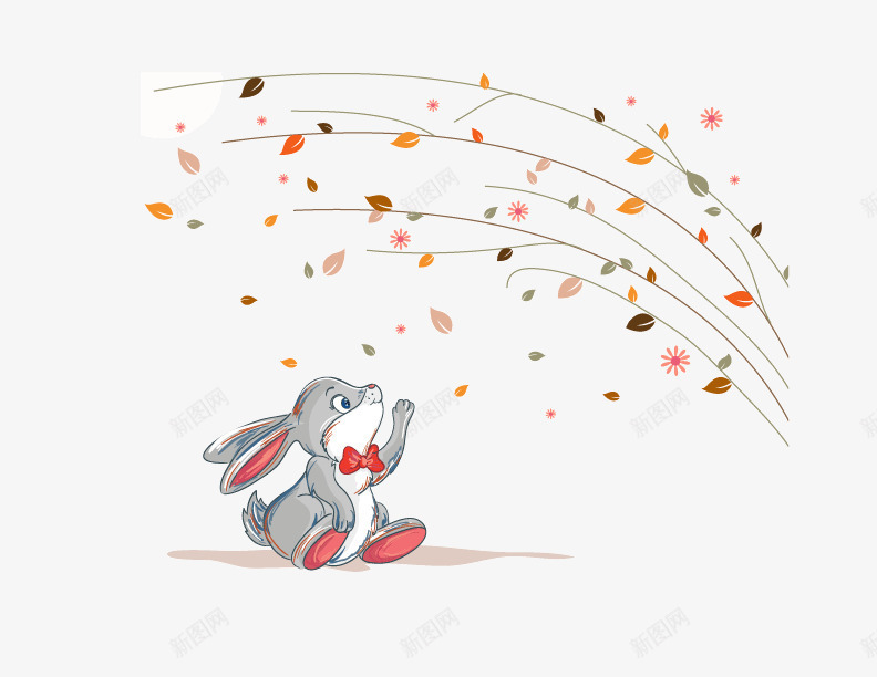 卡通兔子背景装饰png免抠素材_新图网 https://ixintu.com 兔子 卡通 小清新 童趣 背景装饰矢量图 花纹