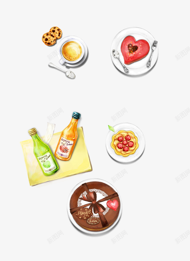 装饰png免抠素材_新图网 https://ixintu.com psd 元素 分层 啤酒 底纹 心 素材 纹理 装饰 设计 餐具