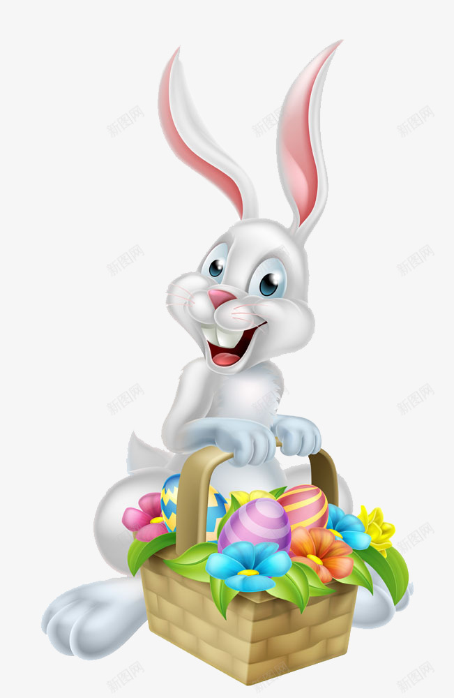 装饰图案提着复活节彩蛋的兔子png免抠素材_新图网 https://ixintu.com 提着复活节彩蛋的兔子 节日 节日素材 装饰图案