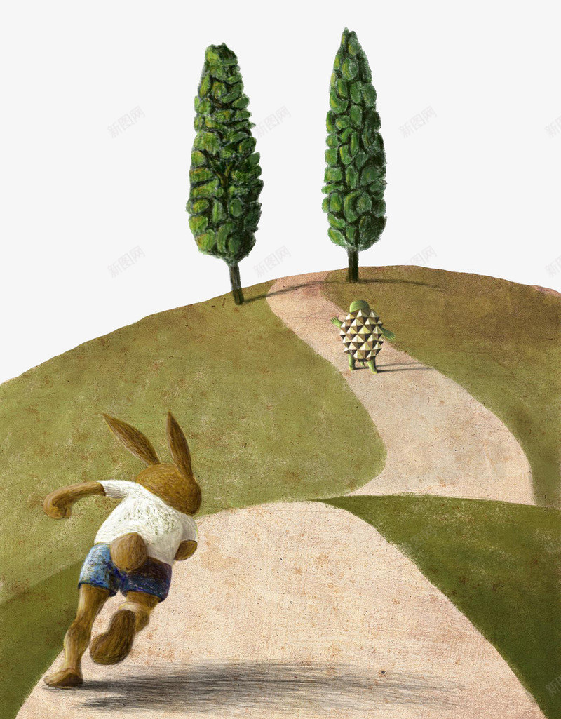 奔跑的兔子png免抠素材_新图网 https://ixintu.com 兔子赛跑 奔向目标的兔子 焦急的兔子 翻过山头