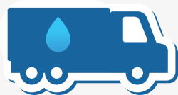运输蓝色节约用水蓝色运输车矢量图高清图片