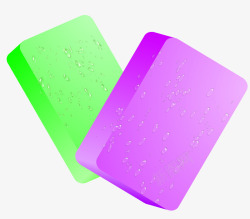 方皂手绘青色紫色水珠方皂高清图片