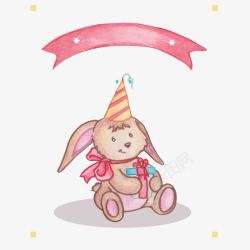 兔子娃娃可爱兔子生日贺卡高清图片