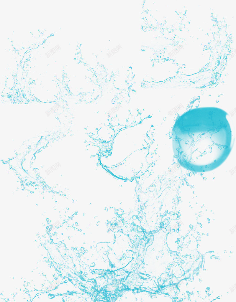 水花飞溅psdpng免抠素材_新图网 https://ixintu.com 水 水珠 水花飞溅 蓝色
