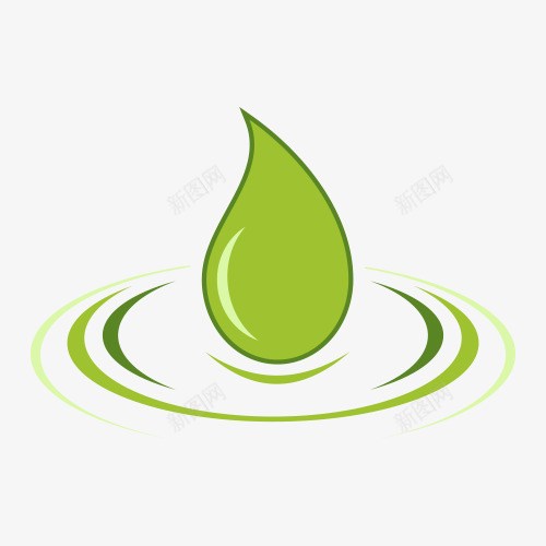 绿色水滴标签图标png_新图网 https://ixintu.com 叶子 图标 标签 水滴
