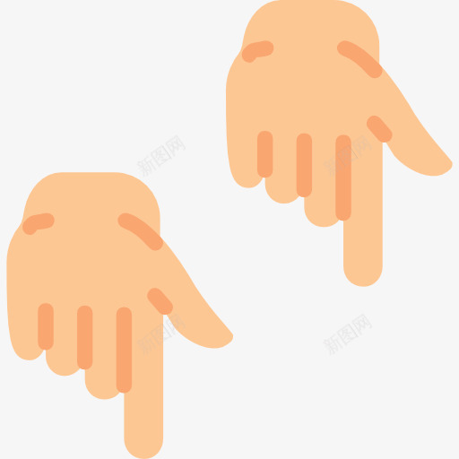 指着图标png_新图网 https://ixintu.com 手势 手和手势 指向下方 指着手指 方向 界面下