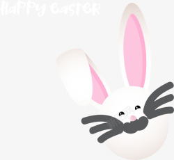 复活节快乐白色兔子素材