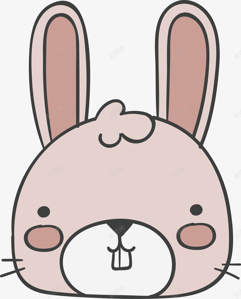 粉色兔子头像矢量图eps免抠素材_新图网 https://ixintu.com 兔子 兔子头像 可爱的兔子 矢量png 粉色兔子 龇牙兔子 矢量图