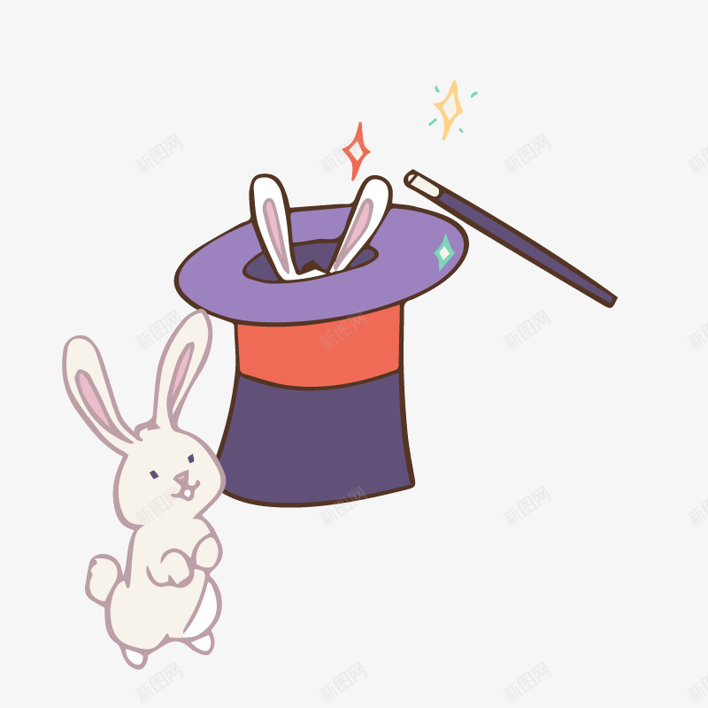 马戏团兔子png免抠素材_新图网 https://ixintu.com 兔子 素材 马戏团 魔术