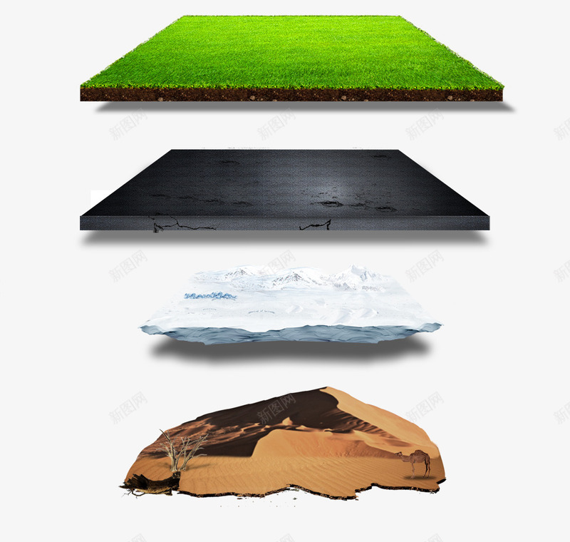 土壤四层分层示意图png免抠素材_新图网 https://ixintu.com 分层 土壤 示意图