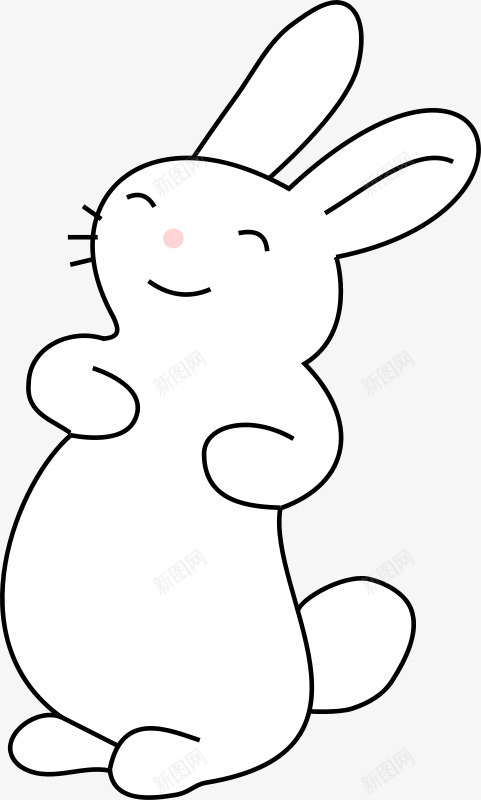 卡通微笑小白兔png免抠素材_新图网 https://ixintu.com 兔子 卡通 微笑 手绘