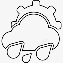 水滴天雨天薄概述天气界面形状图标高清图片