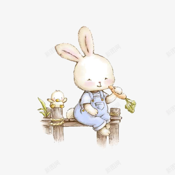 吃萝卜的小兔子png免抠素材_新图网 https://ixintu.com 兔子 动物设计 卡通 吃萝卜 复活节 手绘 水彩 食物