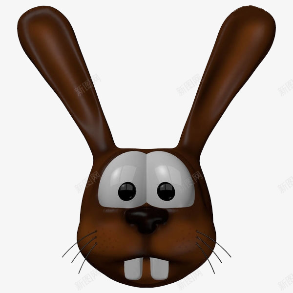 可爱的兔头png免抠素材_新图网 https://ixintu.com 兔子头 动物 卡通 可爱的 大眼睛 棕色的 简笔