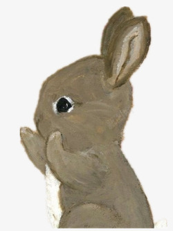 油画兔子素材
