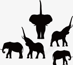 大象图腾古代图腾埃及大象动作矢量图高清图片