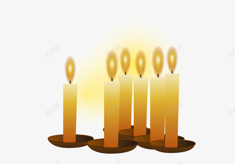 一组点着的蜡烛png免抠素材_新图网 https://ixintu.com 光明 托盘 断电 灯光 灯火 点蜡烛 矢量素材 矢量蜡烛