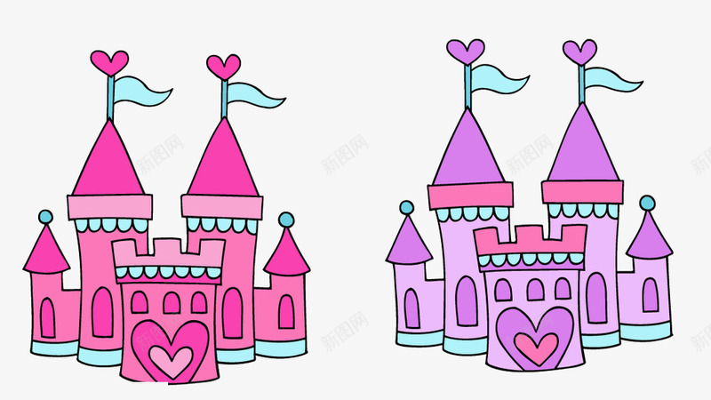 卡通梦幻城堡png免抠素材_新图网 https://ixintu.com 城堡 城堡PNG 城堡PNG免费下载 城堡矢量 粉红色 紫色