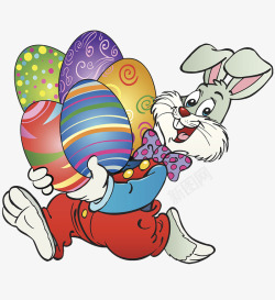 彩色彩蛋卡通兔子和彩蛋高清图片