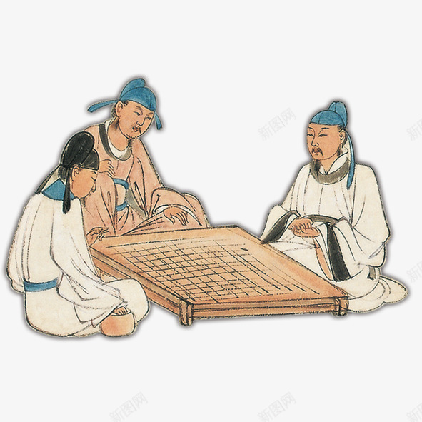 古代人物png免抠素材_新图网 https://ixintu.com 下棋 人物 古人下棋 古人对弈 古代 古风下棋 水墨 观看下棋卡通