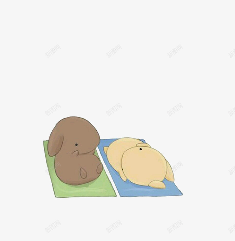手绘睡觉的兔子png免抠素材_新图网 https://ixintu.com 兔子 可爱 坐着 手绘 睡觉 趴着