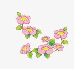 粉红色的小花朵矢量图素材