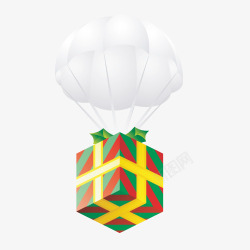 彩色线条热气球礼物素材