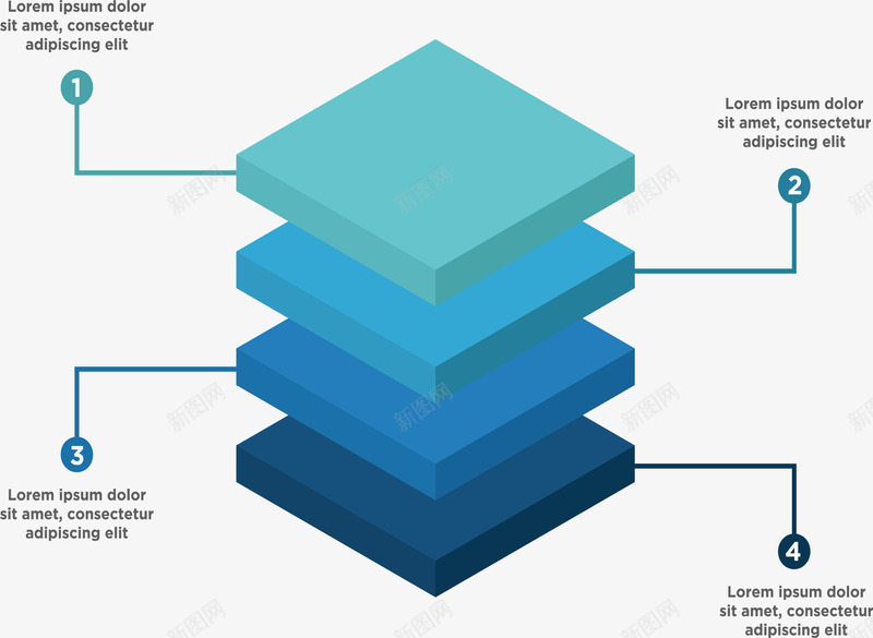 蓝色分层隔板png免抠素材_新图网 https://ixintu.com 分类 矢量素材 立体几何 蓝色 隔板