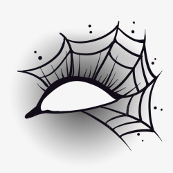 手绘蜘蛛网特效黑色线条素材
