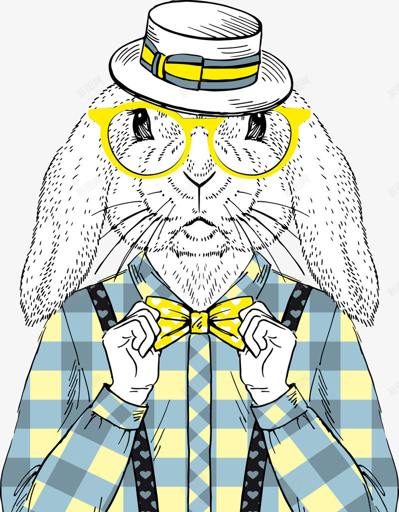 兔子先生png免抠素材_新图网 https://ixintu.com 兔子 动物 装饰