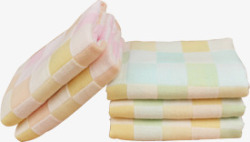 彩色方格毛巾五条素材