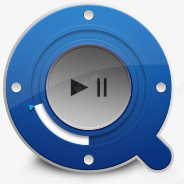 蓝色音乐播放器按钮图标图标