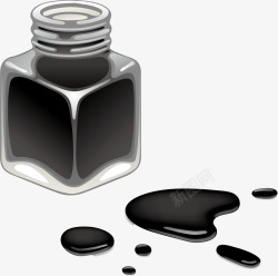 纯黑色玻璃瓶简约透明墨水瓶子高清图片