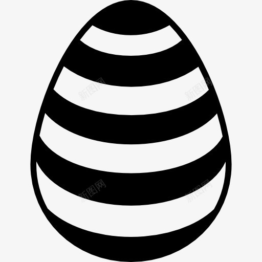 复活节彩蛋上有黑色和白色的直条纹图标png_新图网 https://ixintu.com 复活节 平行 形状 条纹 线 蛋 鸡蛋 黑与白