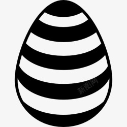 平行条纹复活节彩蛋上有黑色和白色的直条纹图标高清图片