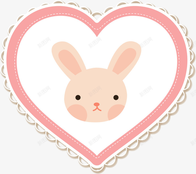 粉色兔子头像贴纸png免抠素材_新图网 https://ixintu.com 兔子头像 兔子贴纸 可爱兔子 呆萌兔子 童趣 粉色兔子