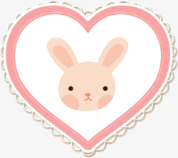 粉色兔子头像贴纸素材