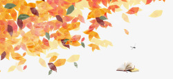 书本分层素材秋天手绘海报高清图片