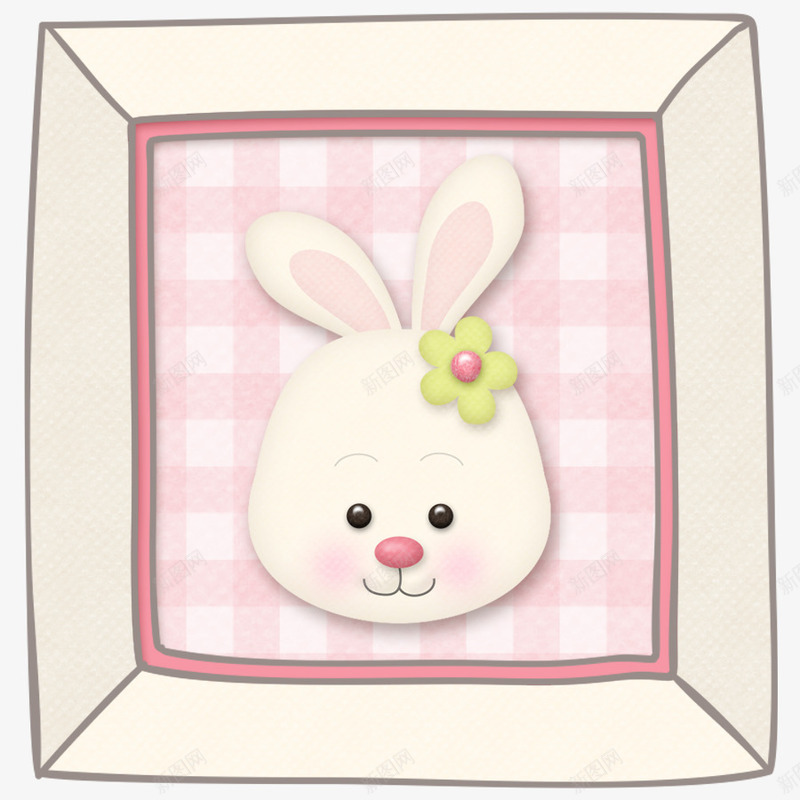 小兔子相框png免抠素材_新图网 https://ixintu.com 兔子 可爱 摆放