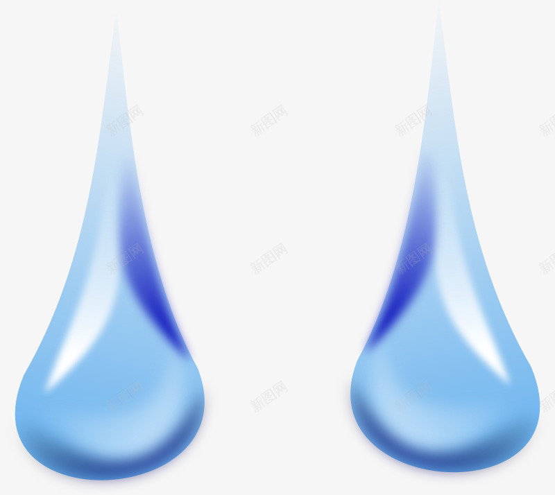 两滴蓝色水滴png免抠素材_新图网 https://ixintu.com 水滴 水珠 蓝色 蓝色水滴