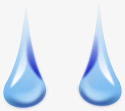 两滴蓝色水滴素材