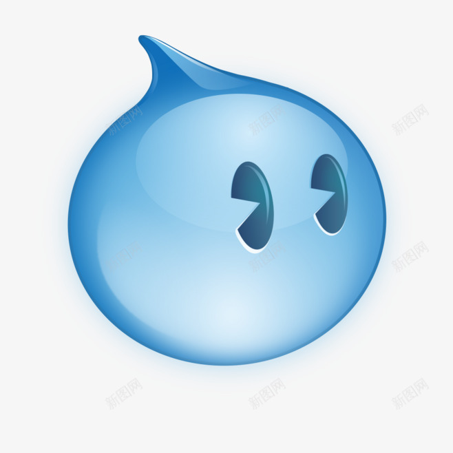 蓝色卡通水滴头像图标png_新图网 https://ixintu.com 卡通 头像 水滴 蓝色