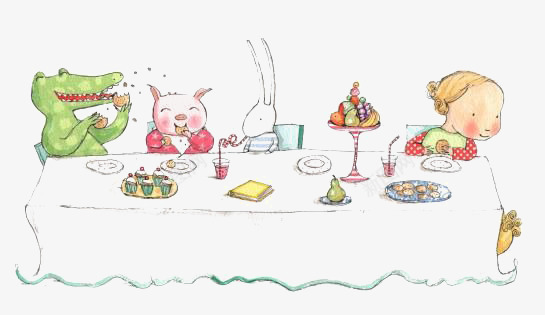 动物聚餐png免抠素材_新图网 https://ixintu.com 兔子 动物 卡通 手绘 拟人 插画 聚会 聚餐 鳄鱼
