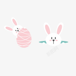兔子洞精致卡通白色兔子矢量图高清图片