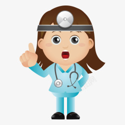 通女性形象卡通风格听诊女护士提示手势矢量图高清图片