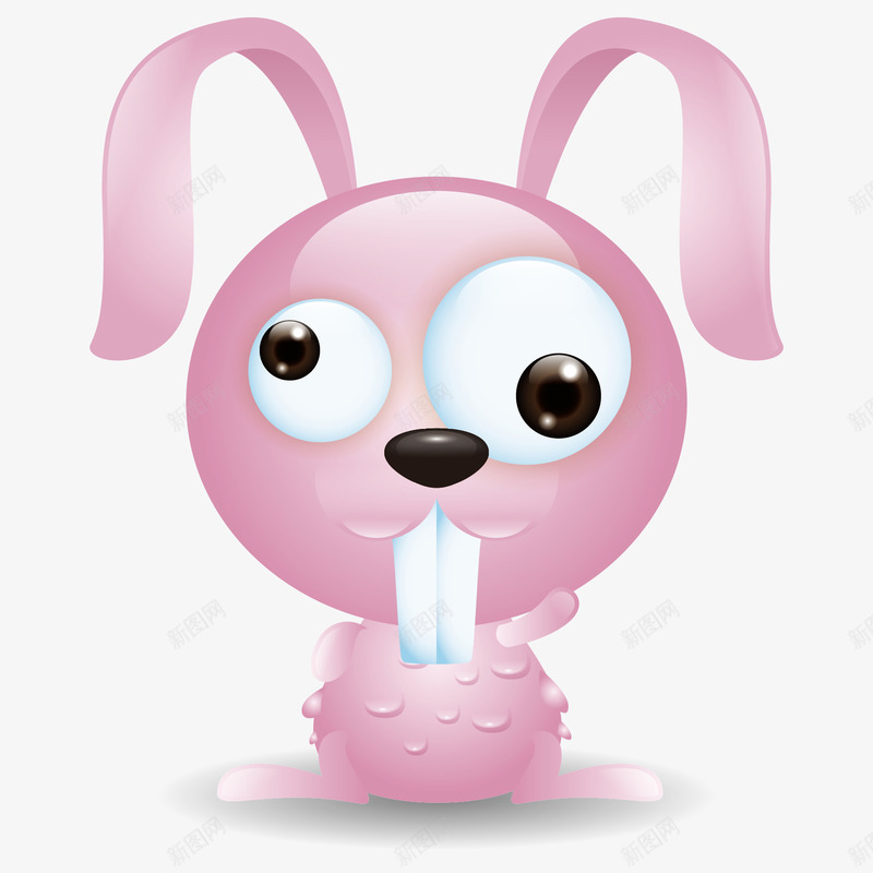 卡通粉红色兔子免费png免抠素材_新图网 https://ixintu.com 兔子 卡通 卡通兔子 可爱小兔 矢量卡通粉红色兔子 矢量素材 粉红色