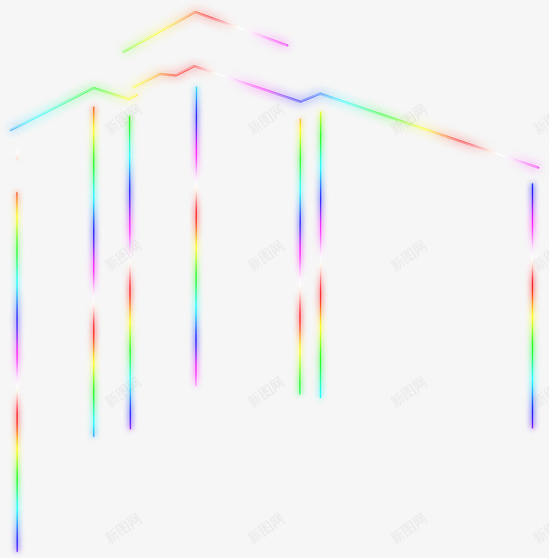 彩色线条楼体轮廓png免抠素材_新图网 https://ixintu.com 彩色 线条 轮廓