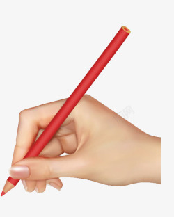 手绘手拿铅笔写字图写字的手高清图片