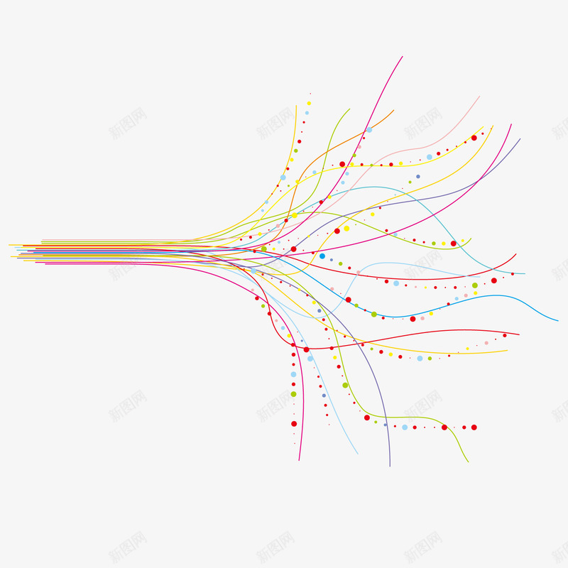彩色线条png免抠素材_新图网 https://ixintu.com 弧形光线 彩色 线条