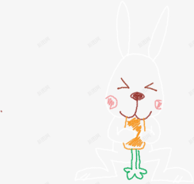 手绘白色卡通兔子可爱png免抠素材_新图网 https://ixintu.com 兔子 卡通 可爱 白色
